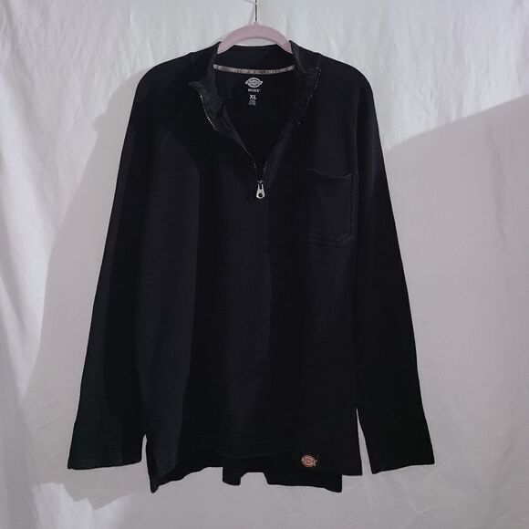 Dickies Black Work Quarter zip Long Sleeve Shirt Size Xl - Picture 1 of 9